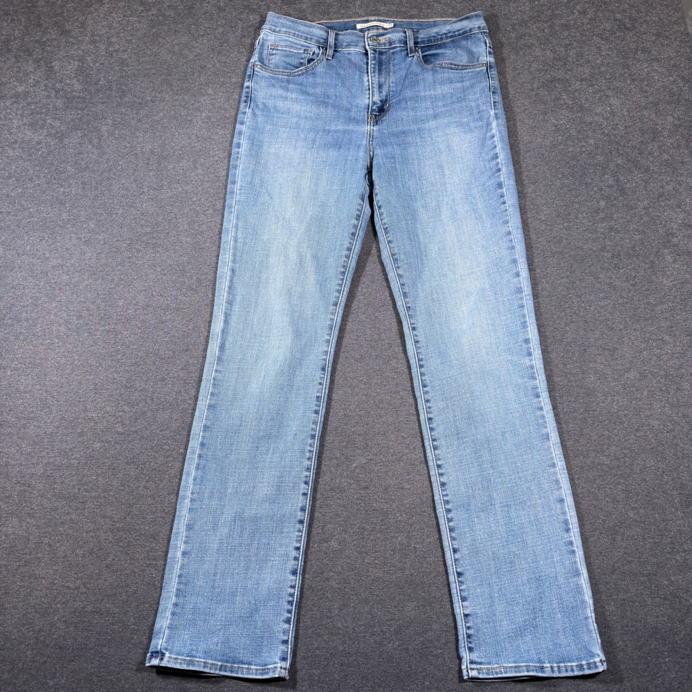 Levi's 724 High Rise Straight Jeans Womens 29 Blue Denim Stretch Casual Boho